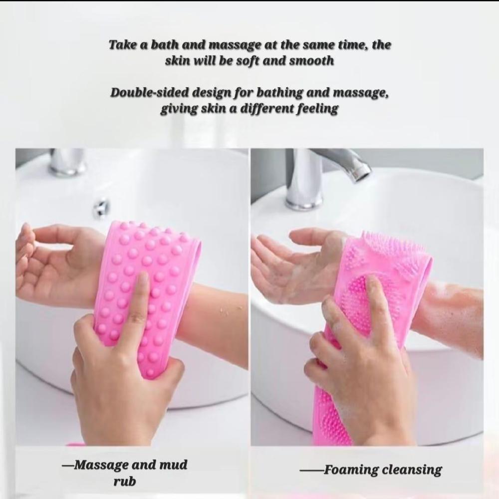 Silicone Exfoliating Back Scrubber Belt – Double-Sided Bath Brush