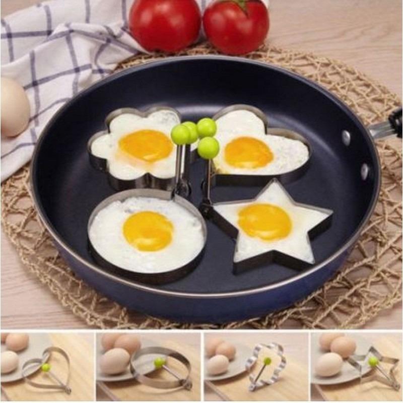 Stainless Steel Egg Mold Set with 4 shapes