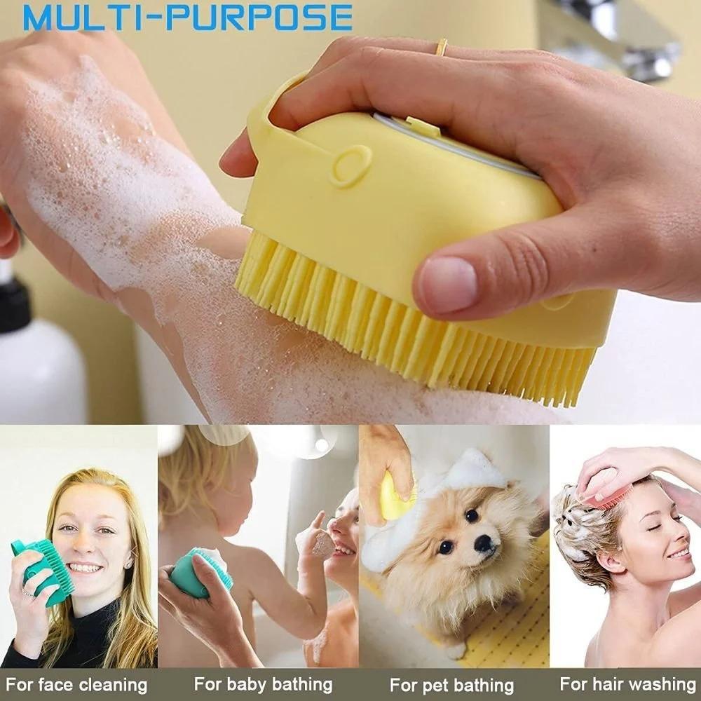 Silicone Baby Bath Brush with Soap Dispenser – Soft Body Scrubber