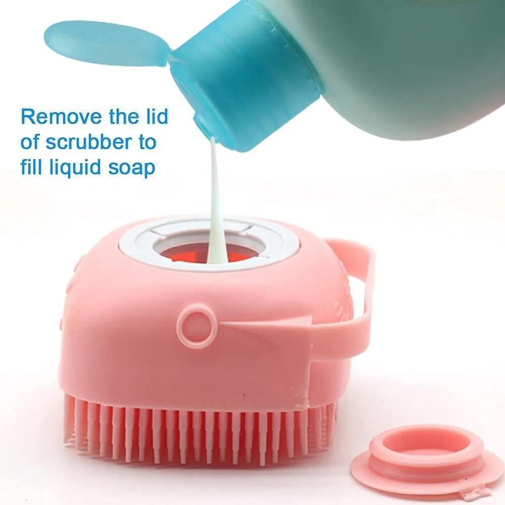 Silicone Baby Bath Brush with Soap Dispenser – Soft Body Scrubber